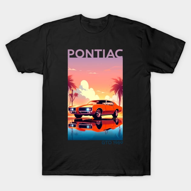 Timeless Thrills: The 1969 Pontiac GTO Tribute Design T-Shirt by MaxDeSanje 